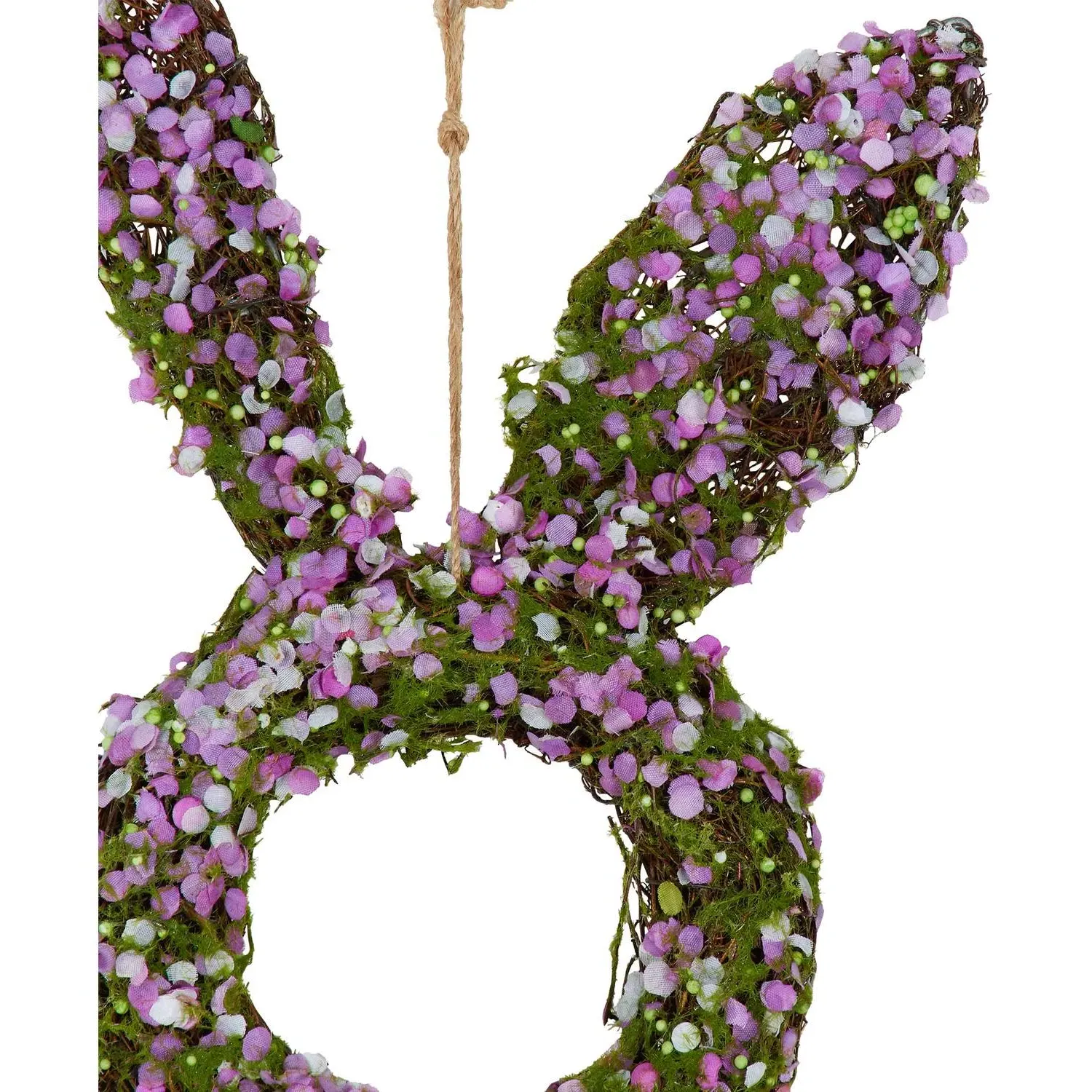 Confetti Bunny Wreath with Hessian Bow - Multicolor