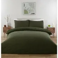 Copenhagen King Size Duvet Cover Set - Khaki, Boucle