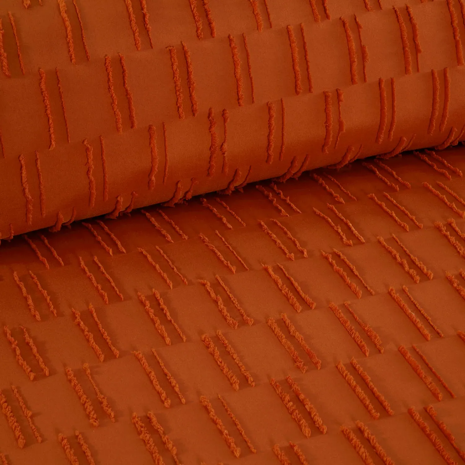 Copenhagen King Size Tufted Duvet Set - Rust