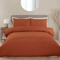 Copenhagen Super King Tufted Duvet Set - Rust