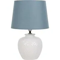 Cordelia Chevron Table Lamp - White, Ceramic