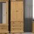 Corona 2 Door 3 Drawer Wardrobe - Brown, Pine