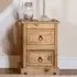Corona 2 Drawer Petite Bedside Table - Brown, Pine