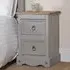 Corona 2 Drawer Petite Bedside Table - Grey, Pine