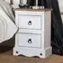 Corona 2 Drawer Petite Bedside Table - White, Pine