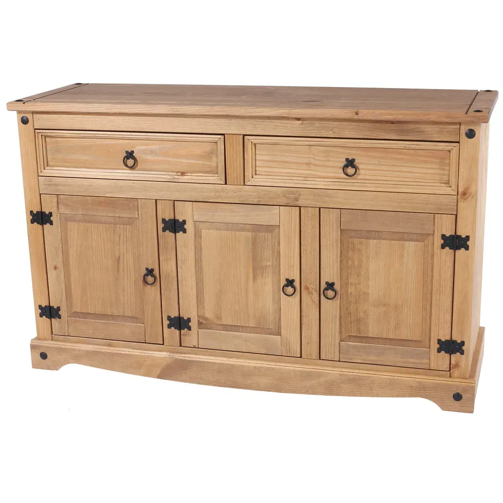 Corona 3 Door 2 Drawer Sideboard - Brown, Pine