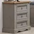 Corona 3 Drawer Bedside Table - Grey, Pine