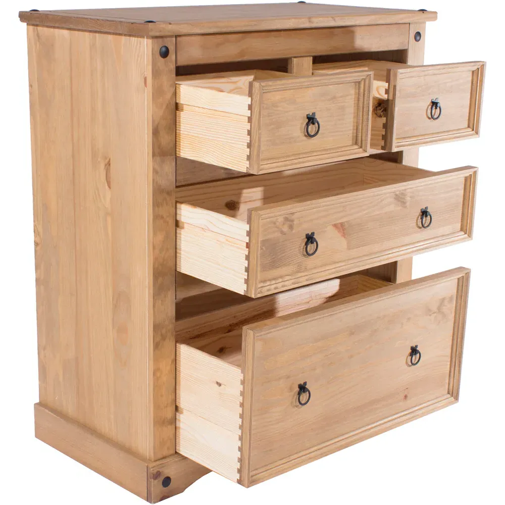 Corona 4 Drawer Chest of Drawers - Brown, Pine