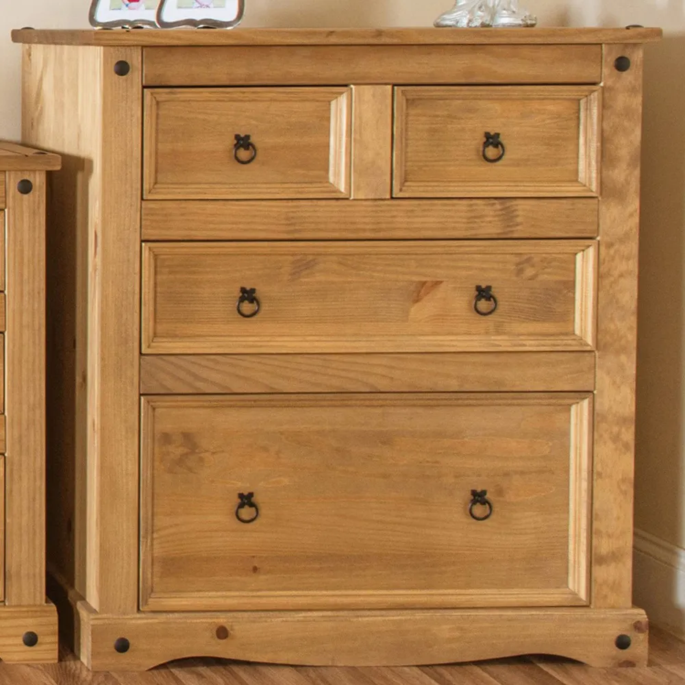 Corona 4 Drawer Chest of Drawers - Brown, Pine