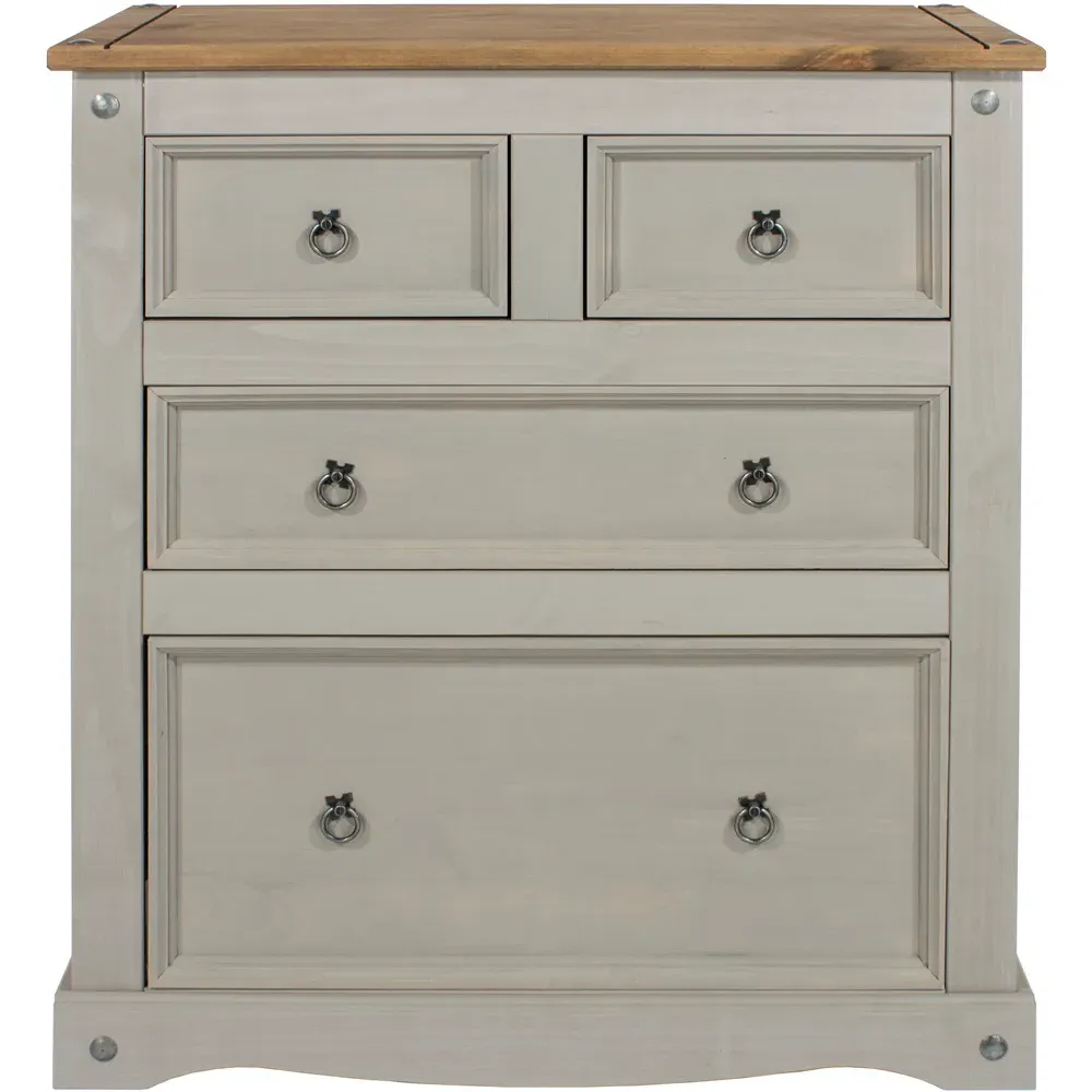 Corona 4 Drawer Chest of Drawers - Grey, Pine