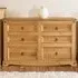 Corona 6 Drawer Wide Chest of Drawers - Brown, Pine