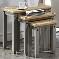 Corona Nest of Tables Set of 3 - Grey, Pine