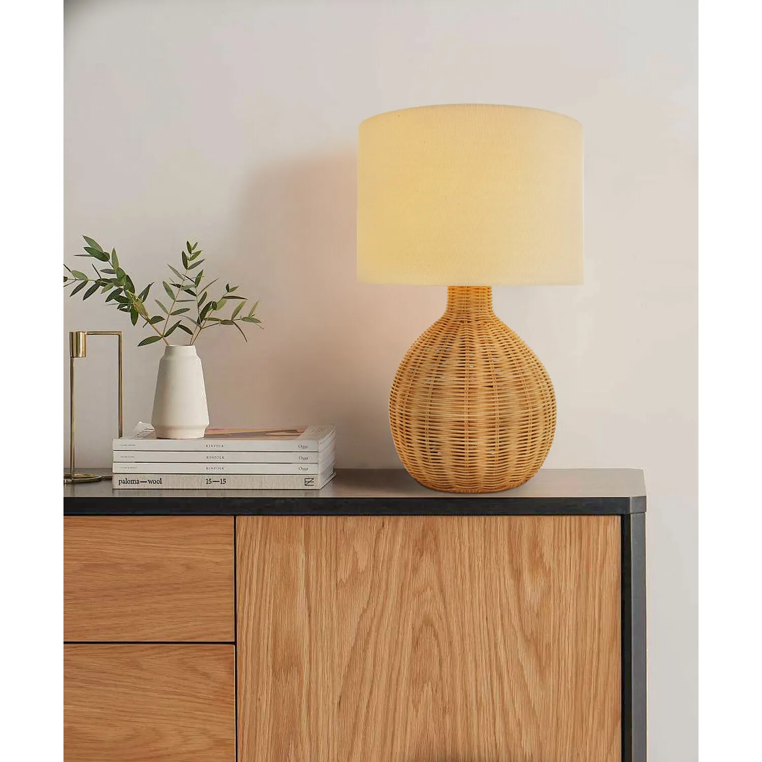 Corsica Table Lamp - Brown, Rattan