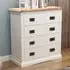 Cosenza 4 Drawer Chest of Drawers with Brass Drop Handles - White