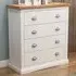 Cosenza 4 Drawer Chest of Drawers with Chrome Cup Handles - White