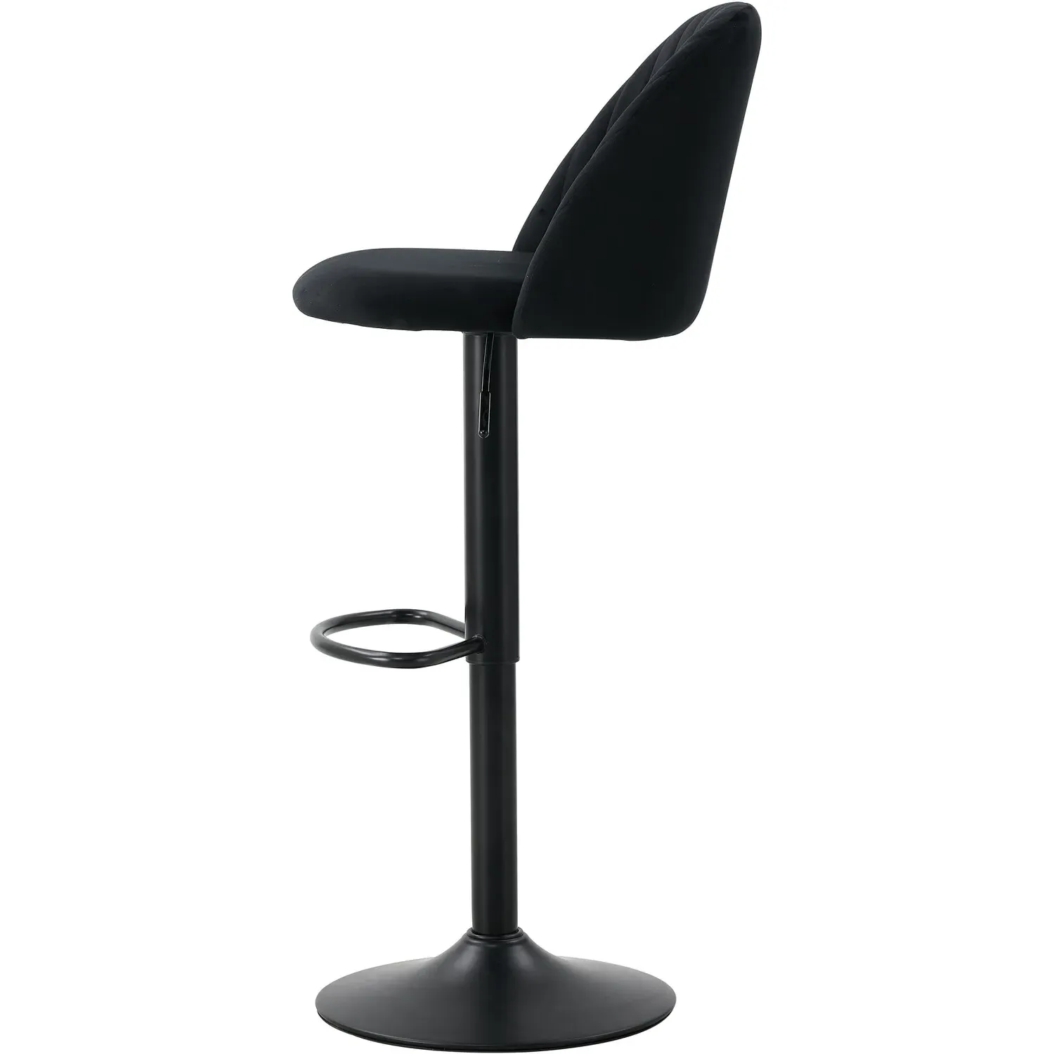 Cosmo Height Adjustable Swivel Bar Stool - Black, Velvet