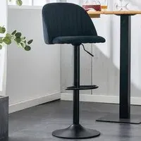 Cosmo Height Adjustable Swivel Bar Stool - Black, Velvet