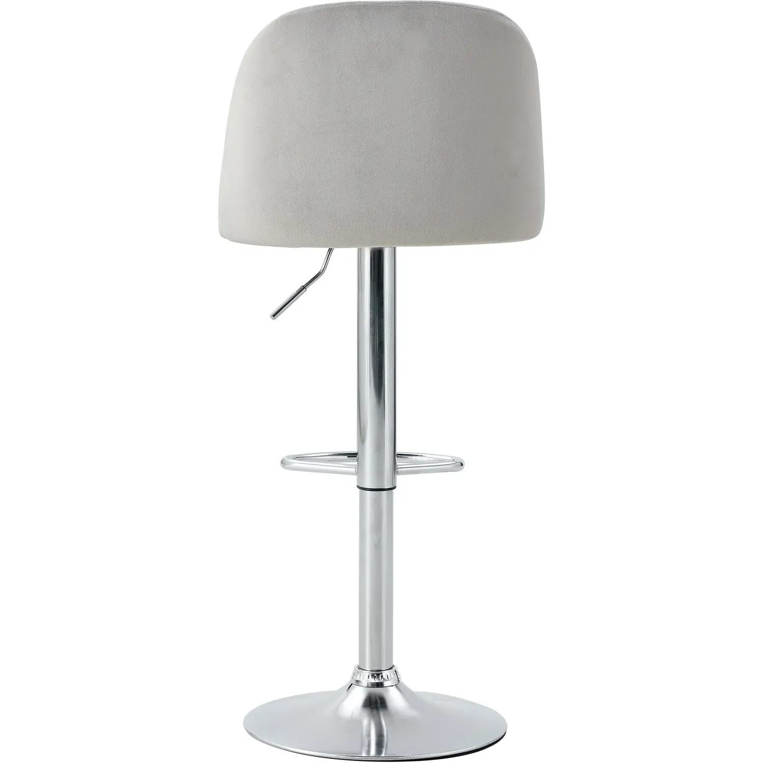 Cosmo Swivel Bar Stool with Gas Lift - Grey, Velvet