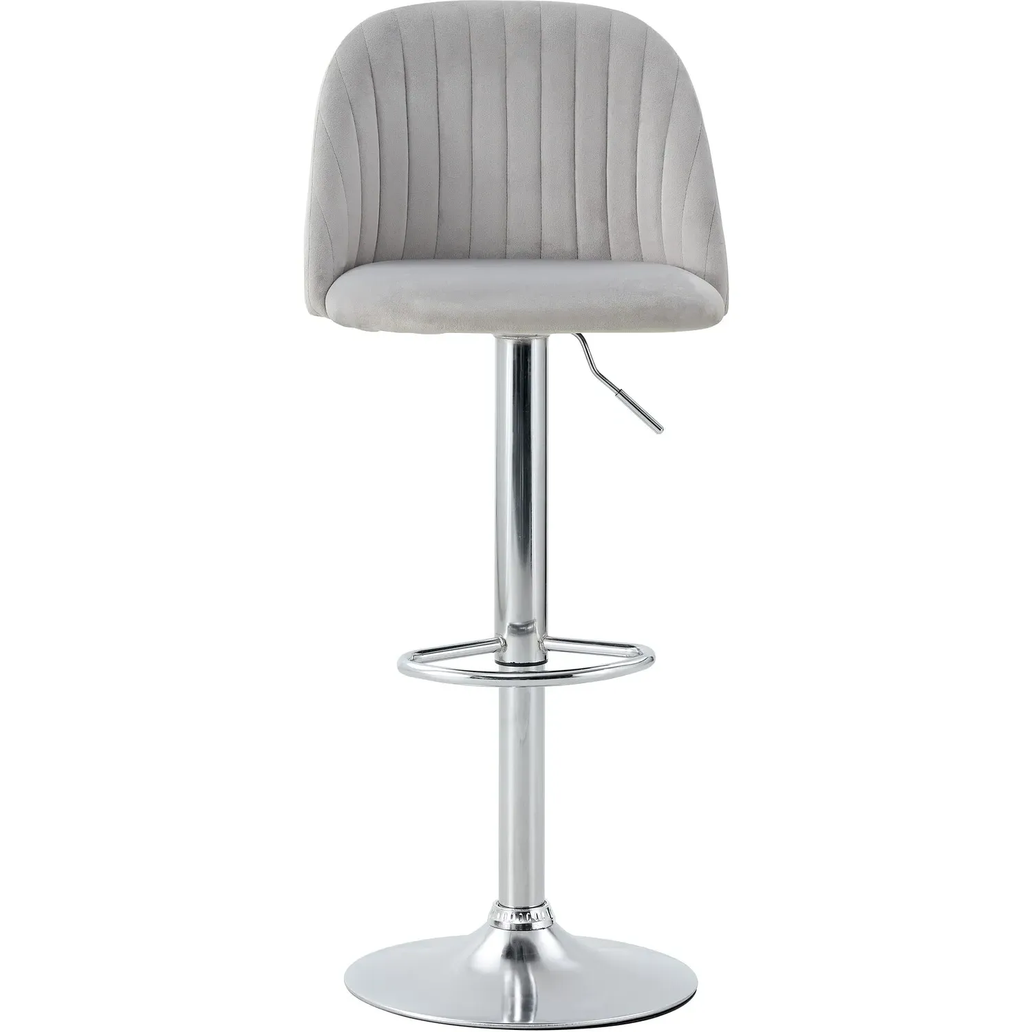 Cosmo Swivel Bar Stool with Gas Lift - Grey, Velvet
