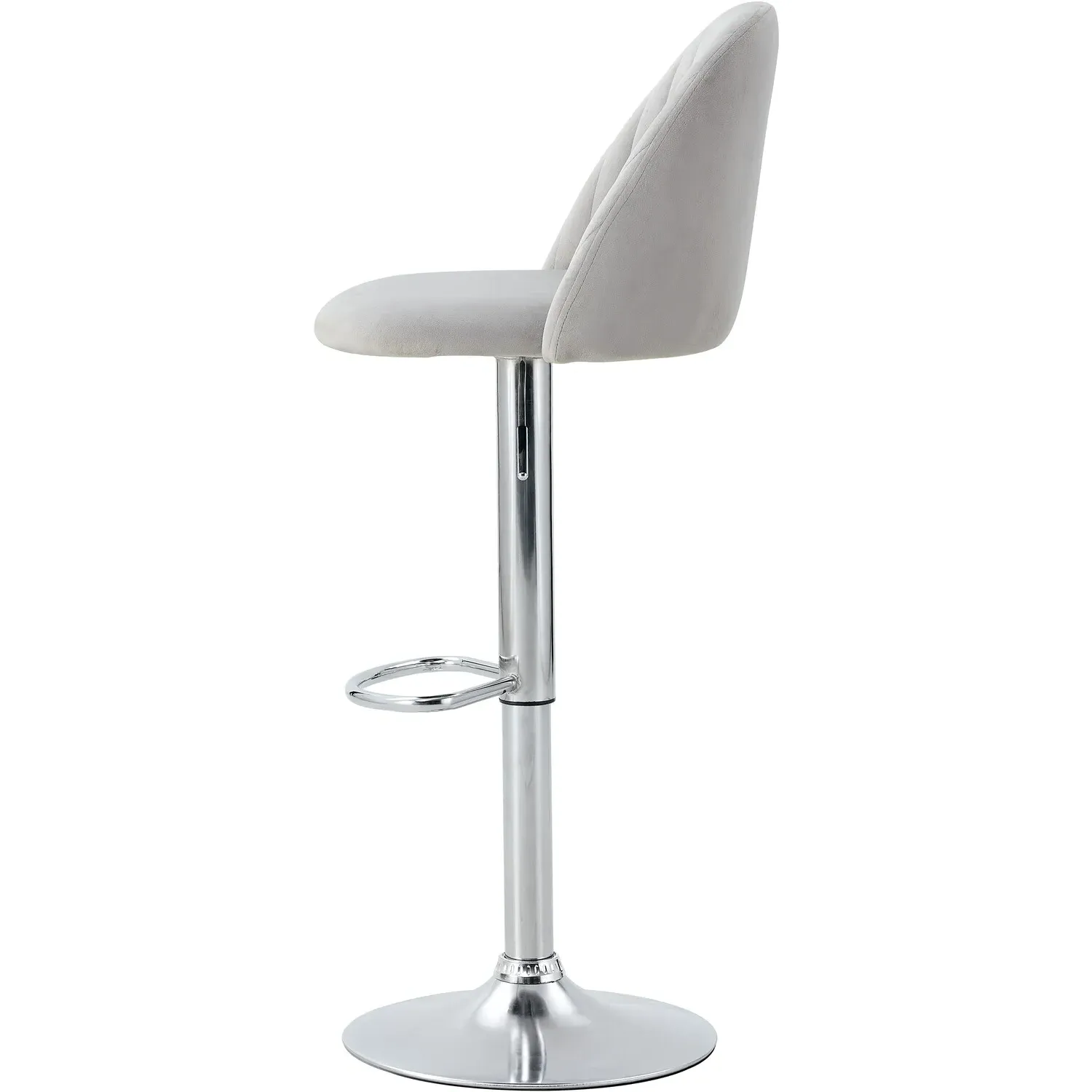 Cosmo Swivel Bar Stool with Gas Lift - Grey, Velvet