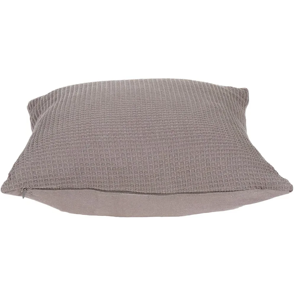 Cotton Waffle Cushion - Charcoal