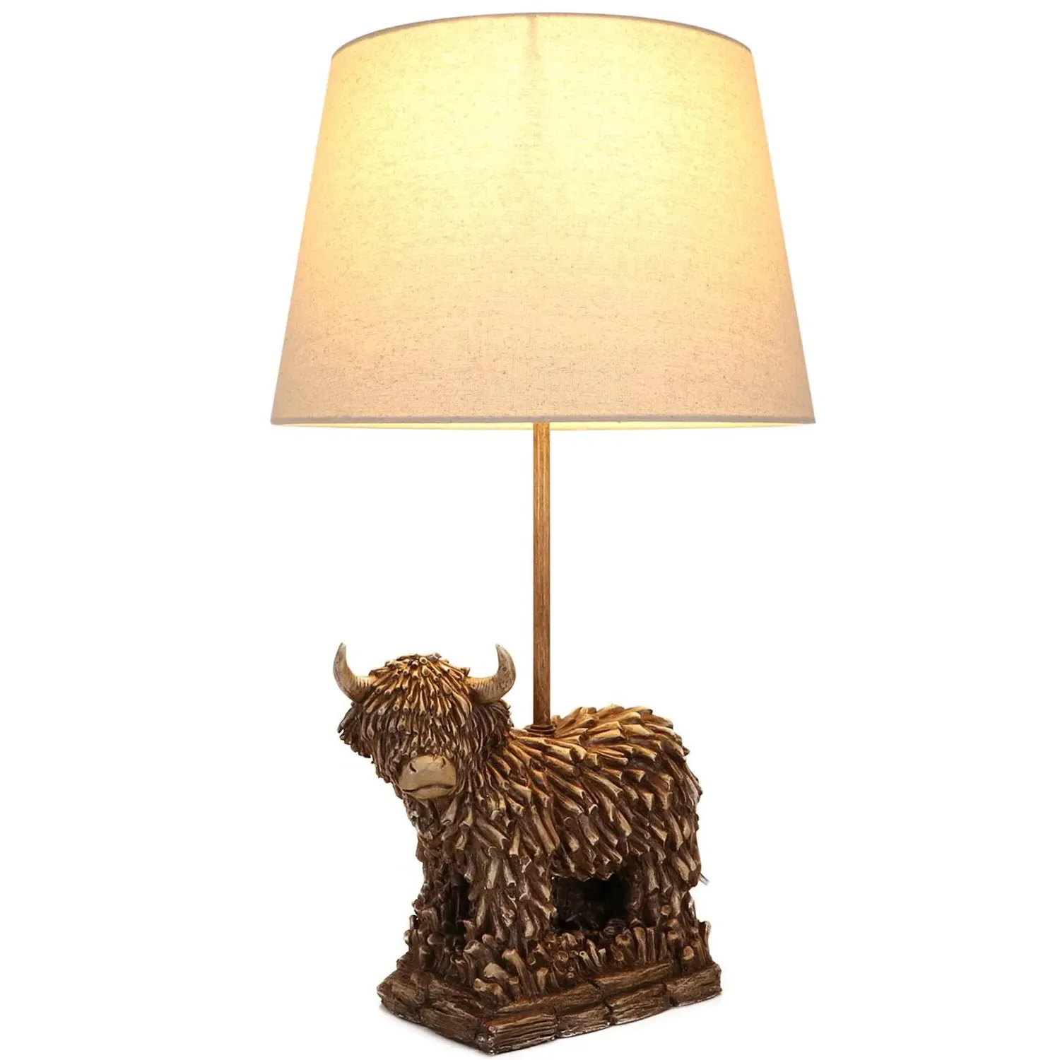 Cow Table Lamp - White, Antique Brass