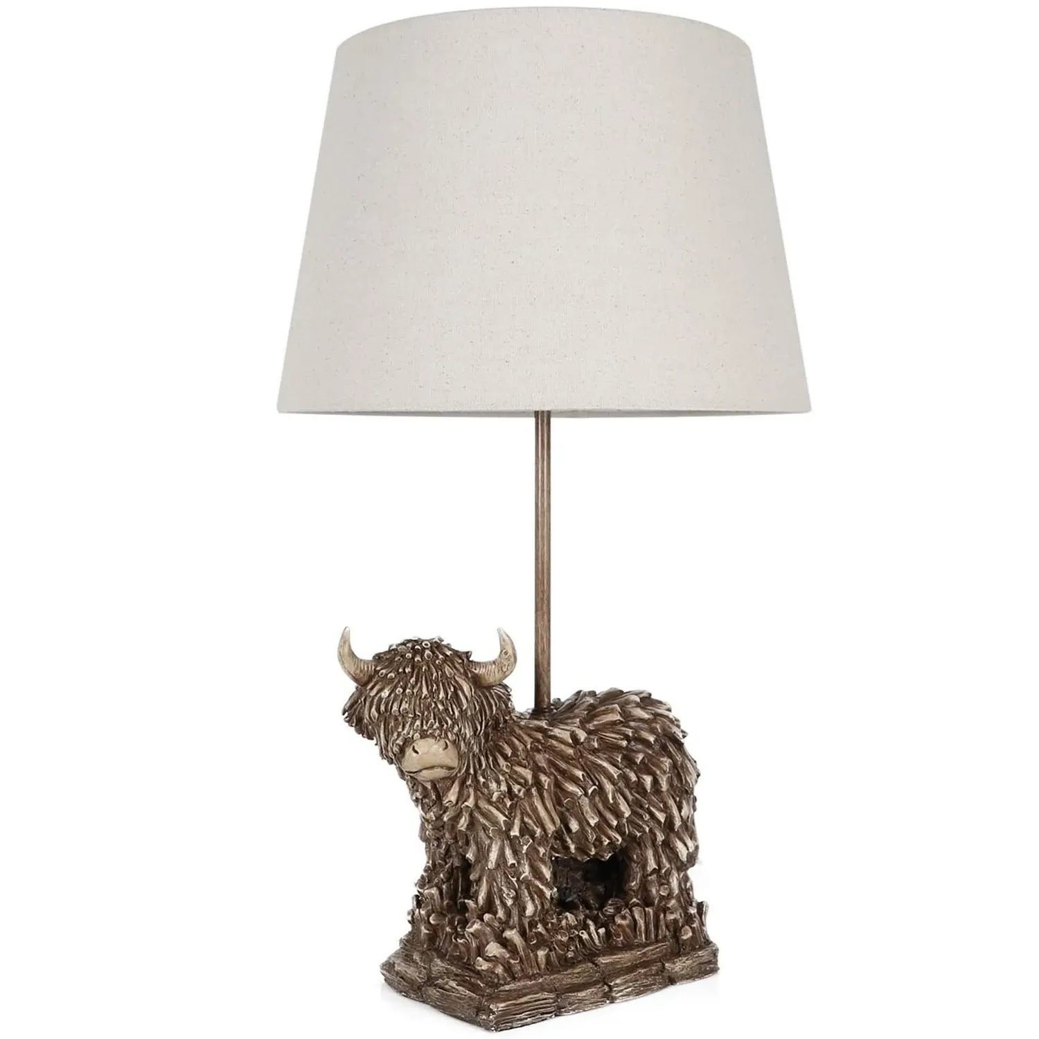 Cow Table Lamp - White, Antique Brass
