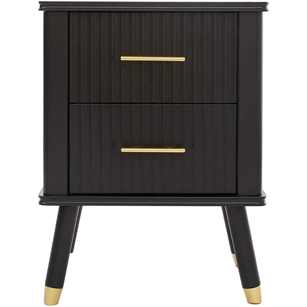 Cozzano 2 Drawer Bedside Table - Black