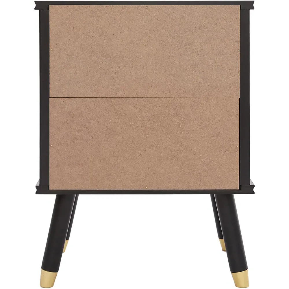 Cozzano 2 Drawer Bedside Table - Black