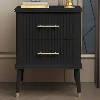 Cozzano 2 Drawer Bedside Table - Black