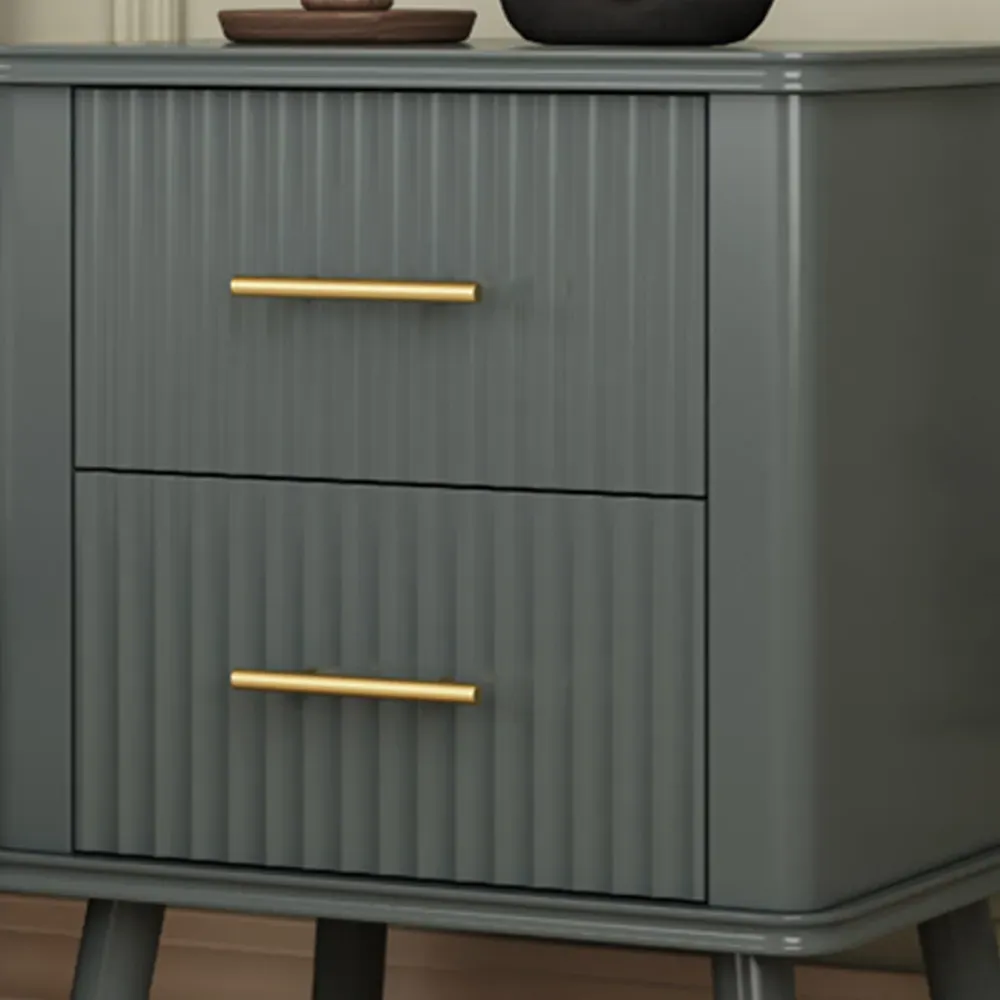 Cozzano 2 Drawer Bedside Table - Grey