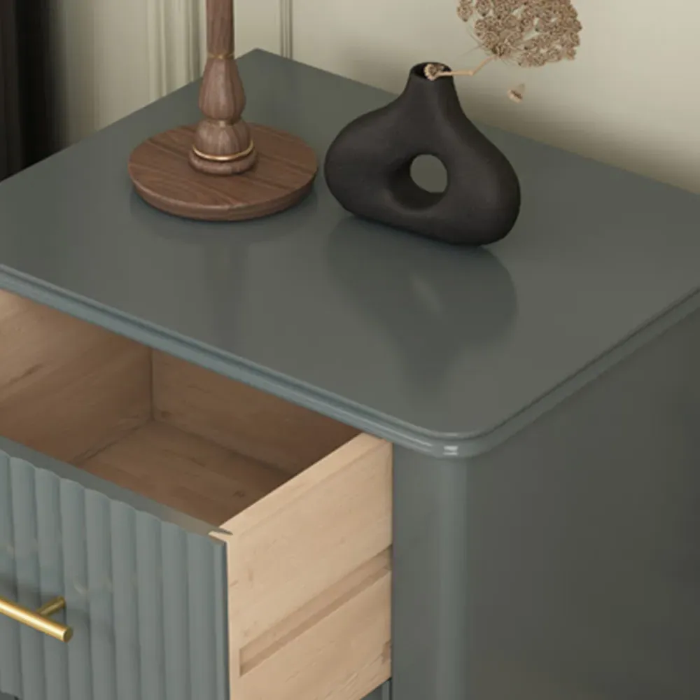 Cozzano 2 Drawer Bedside Table - Grey