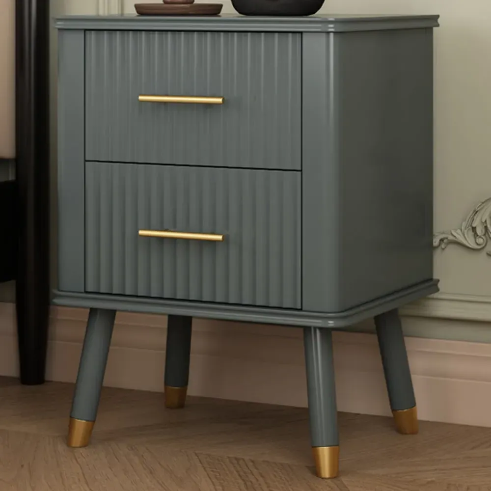 Cozzano 2 Drawer Bedside Table - Grey