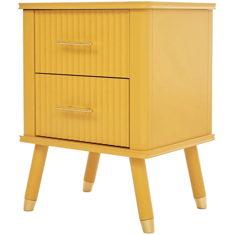 Cozzano 2 Drawer Bedside Table - Mustard
