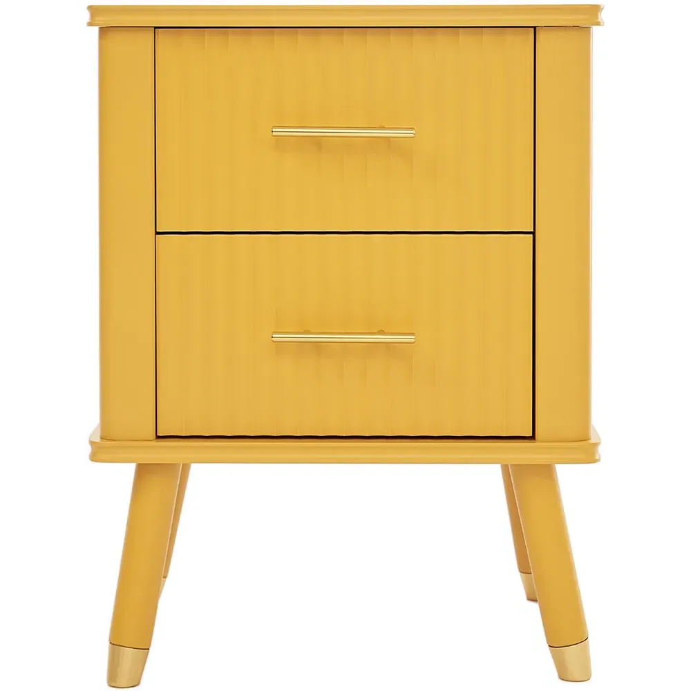 Cozzano 2 Drawer Bedside Table - Mustard