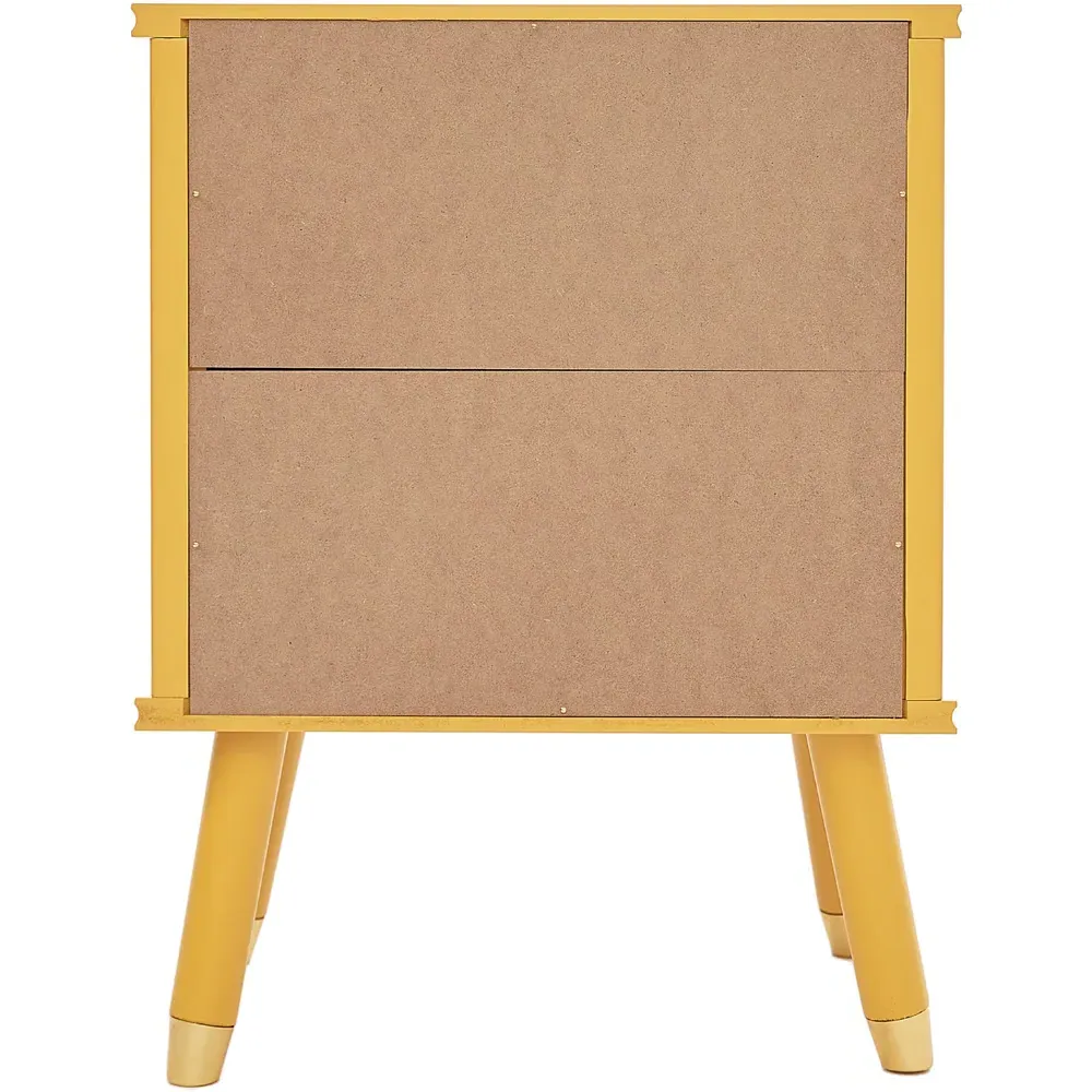Cozzano 2 Drawer Bedside Table - Mustard