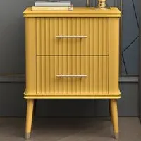 Cozzano 2 Drawer Bedside Table - Mustard