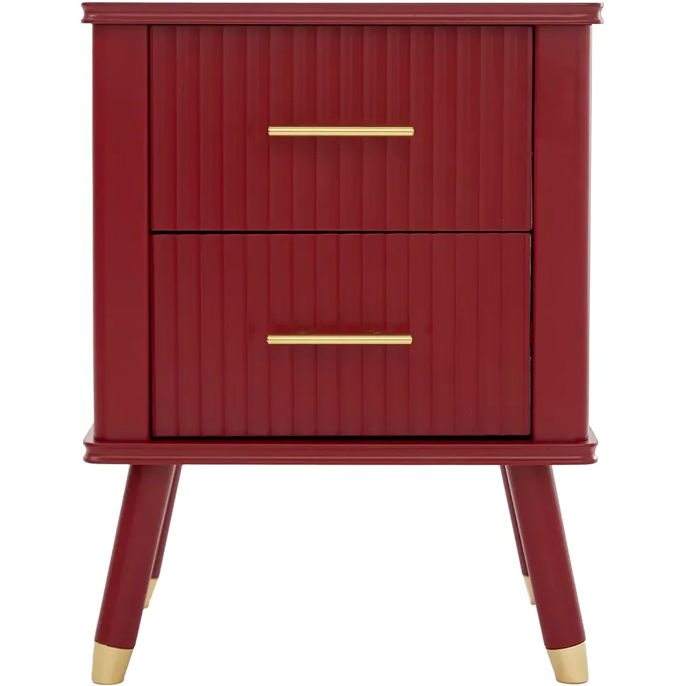 Cozzano 2 Drawer Bedside Table - Red