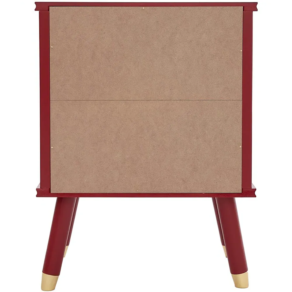 Cozzano 2 Drawer Bedside Table - Red
