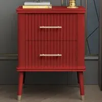 Cozzano 2 Drawer Bedside Table - Red