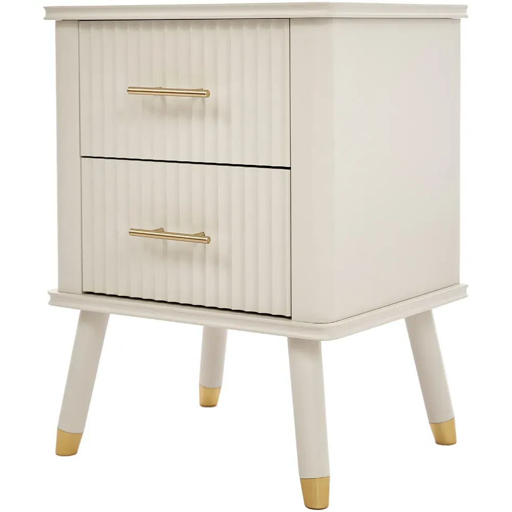 Cozzano 2 Drawer Bedside Table - White