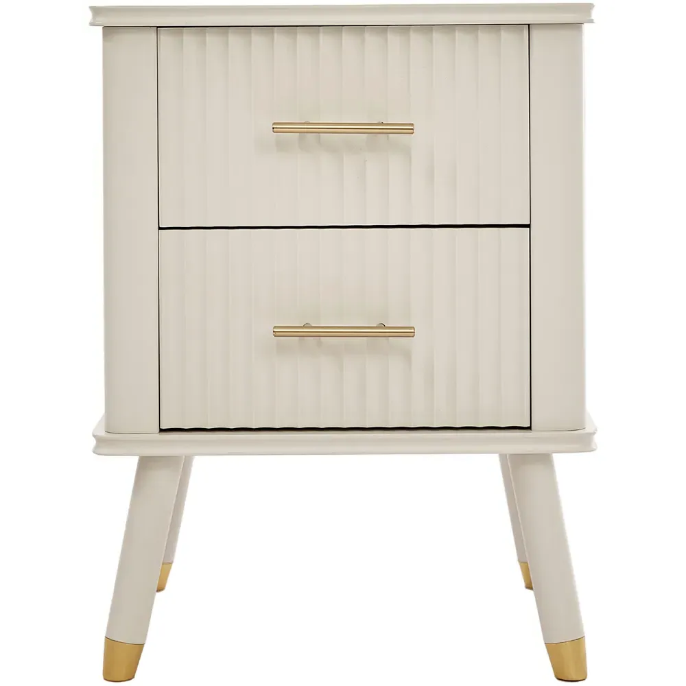 Cozzano 2 Drawer Bedside Table - White