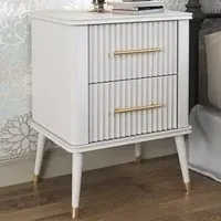 Cozzano 2 Drawer Bedside Table - White