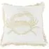 Crab Beaded Cushion - White