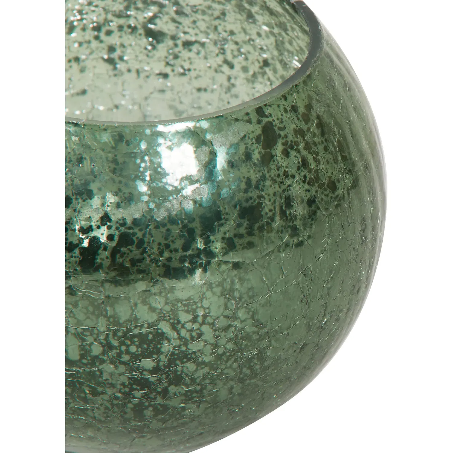 Crackle Candle Holder - Green