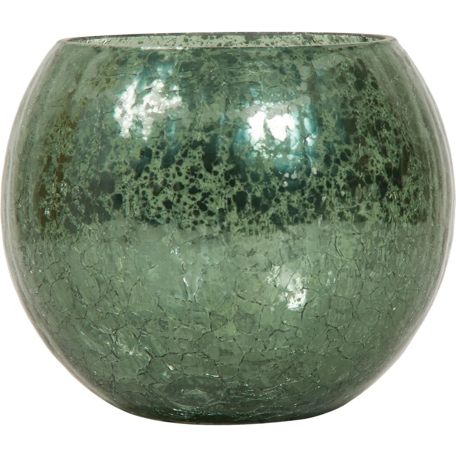 Crackle Candle Holder - Green