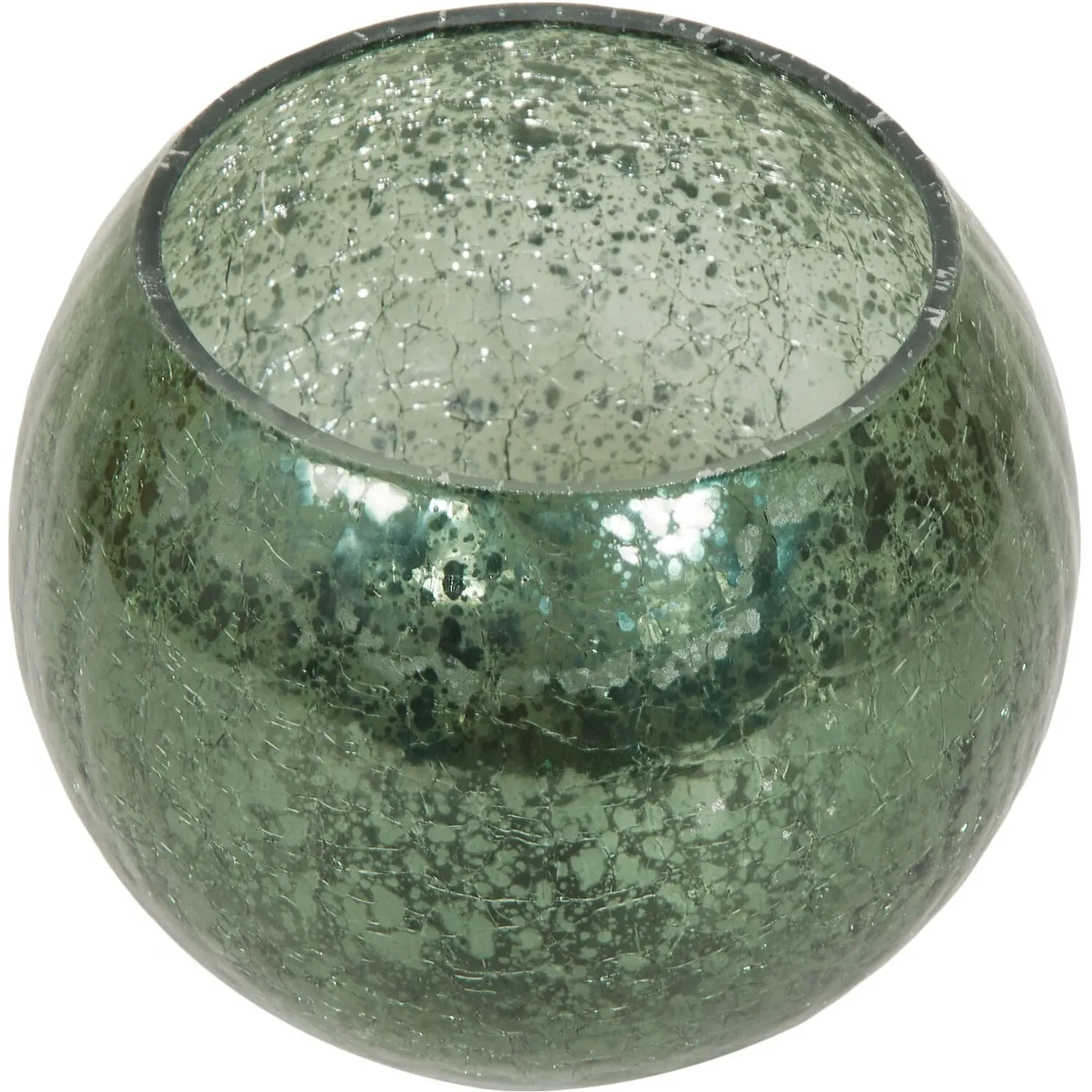 Crackle Candle Holder - Green