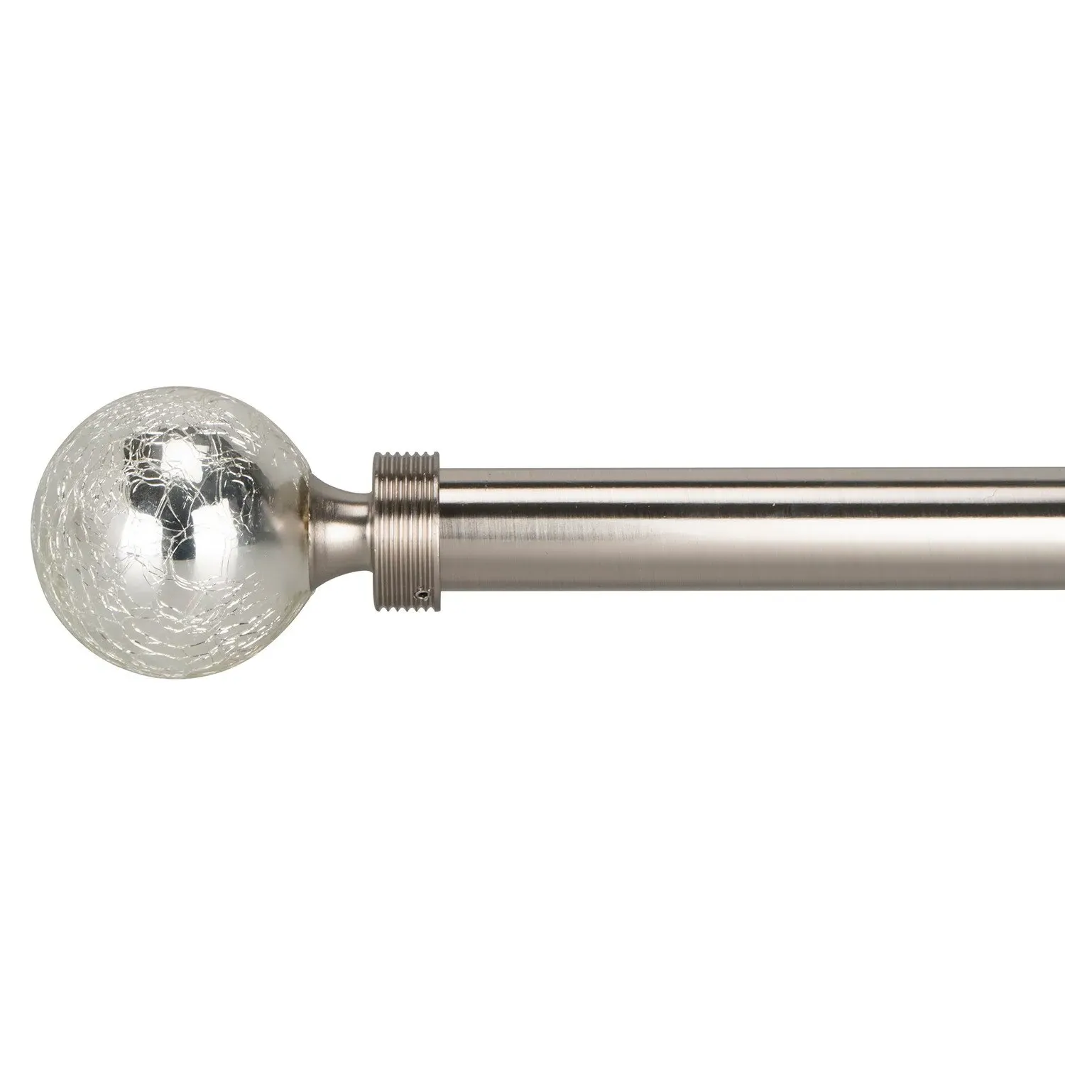 Crackle Extendable Curtain Pole 120-210cm - Satin Silver image