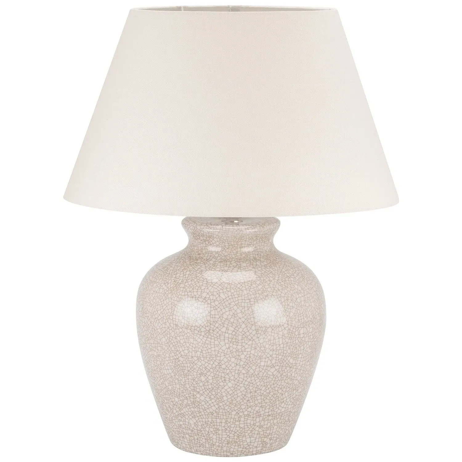 Crackle Ginger Jar Table Lamp - Ivory image