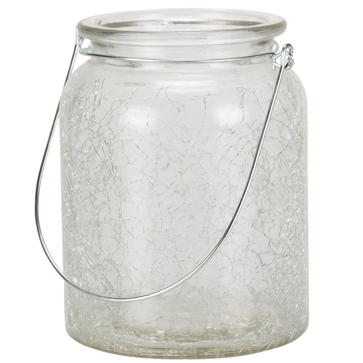 Crackle Glass Tealight Candle Holder - Clear image